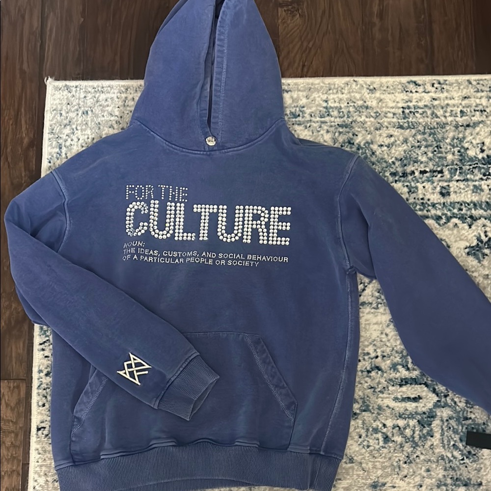Real Artistic People 
 FOR THE CULTURE CRYSTAL HOODIE - STONE WASH BLUE